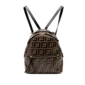 Fendi Black Brown Leather Backpack (Pre-Owned)