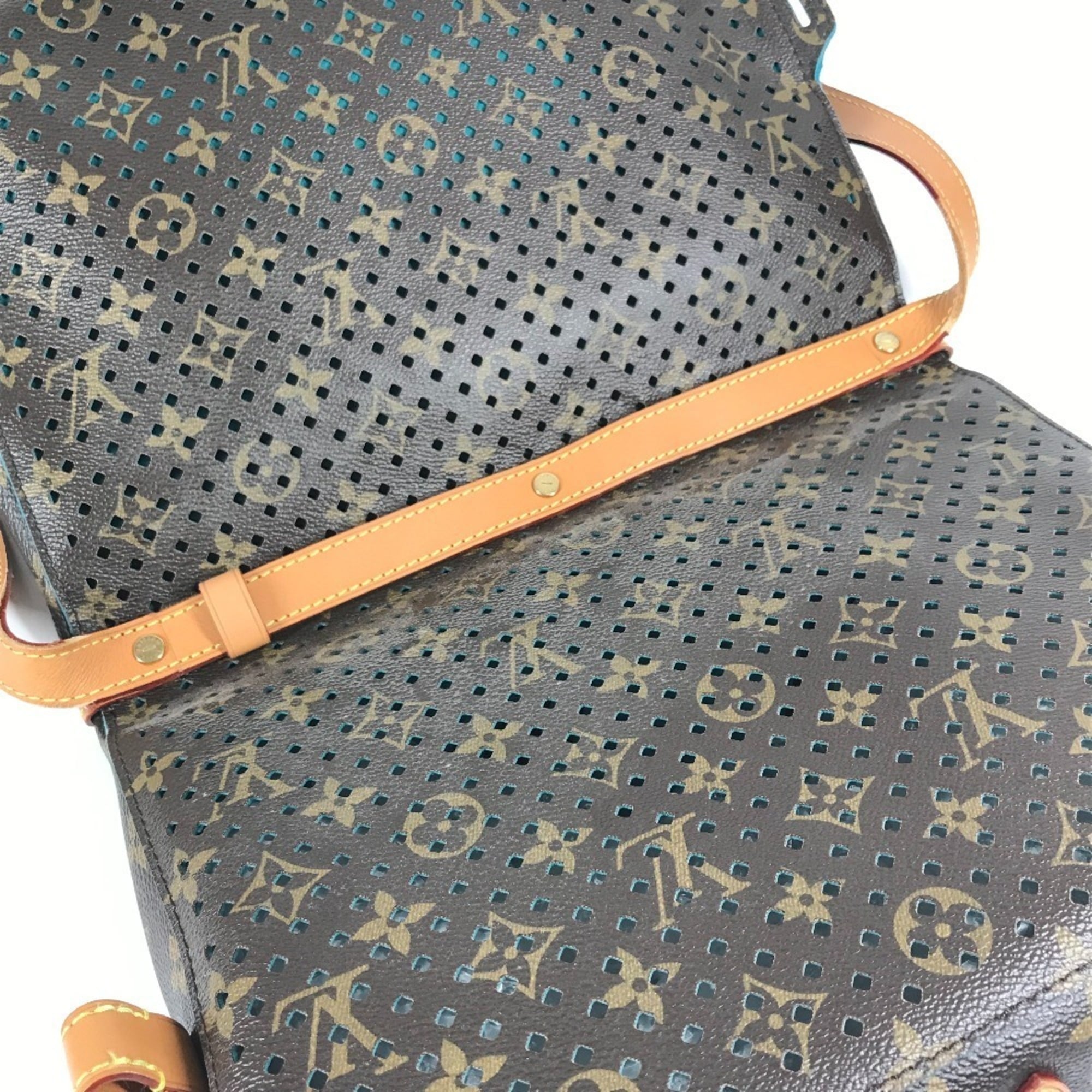 Louis Vuitton Monogram Perfo Blue Brown Monogram Perforated Shoulder Bag (Pre-Owned)