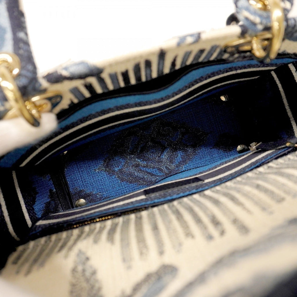 Christian Dior Blue White Canvas Handbag (Pre-Owned)
