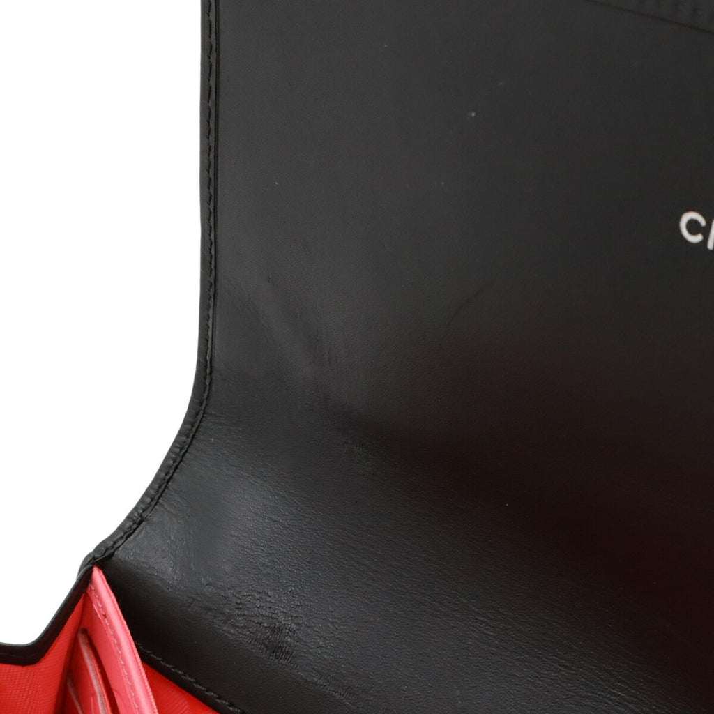 Chanel Black Pink Leather Long Wallet (Bi-Fold) (Pre-Owned)
