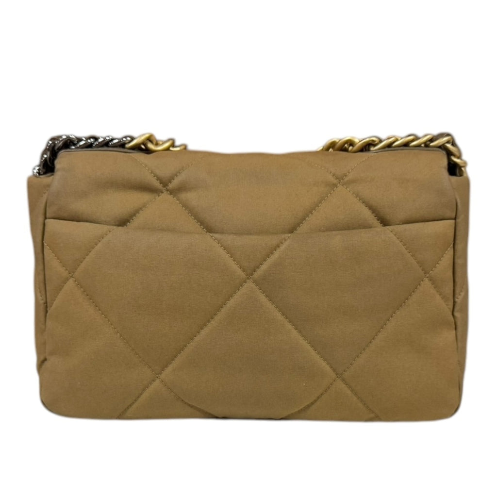 Chanel Brown Cotton Canvas Shoulder Bag (Pre-Owned)