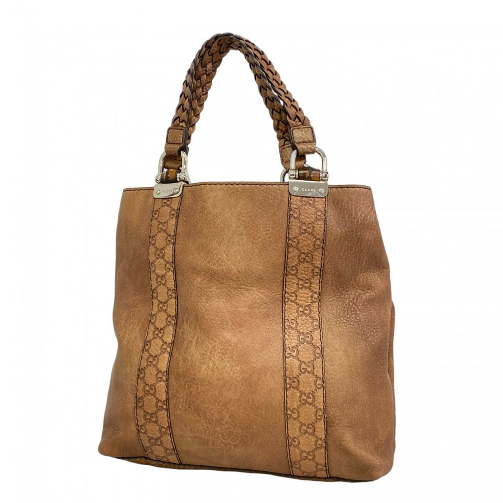 Gucci Brown Leather Tote Bag (Pre-Owned)
