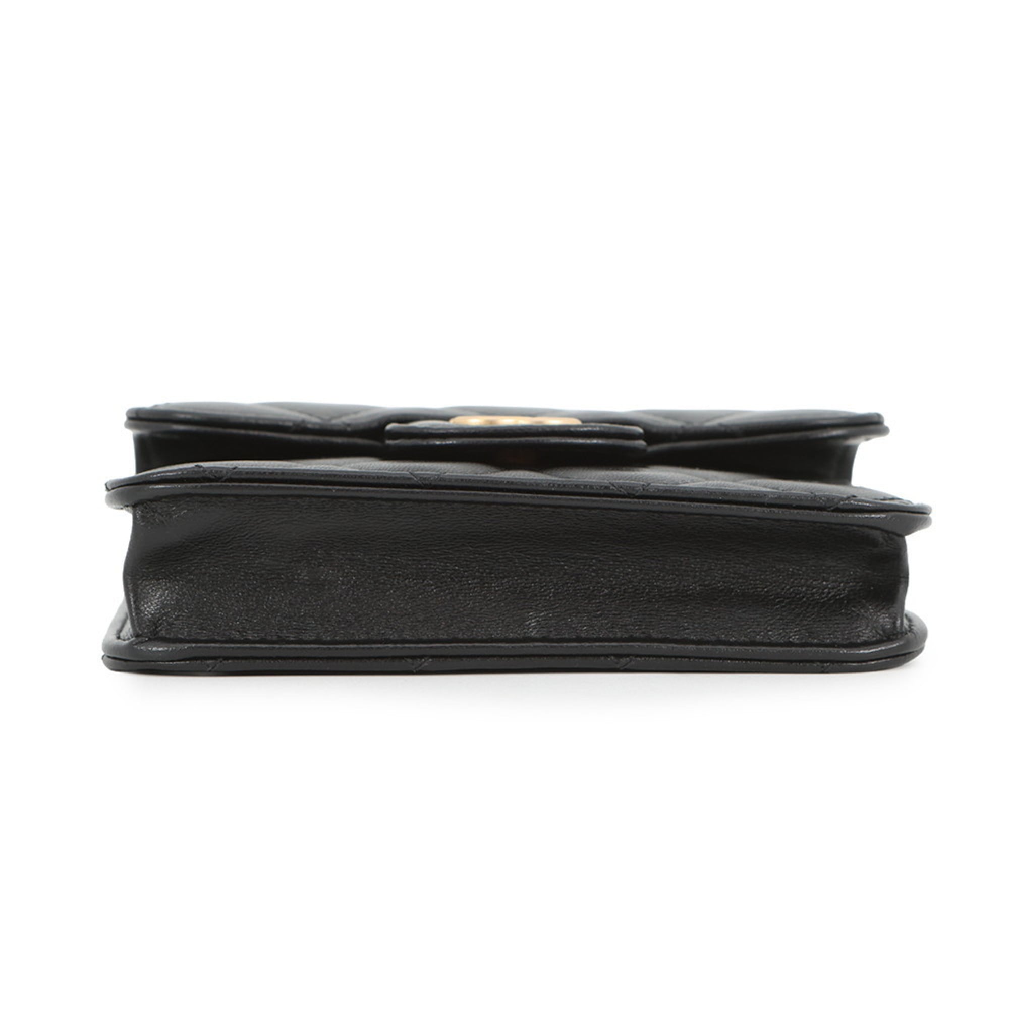 Chanel Matelasse Black Leather Chain/Shoulder Wallet (Pre-Owned)