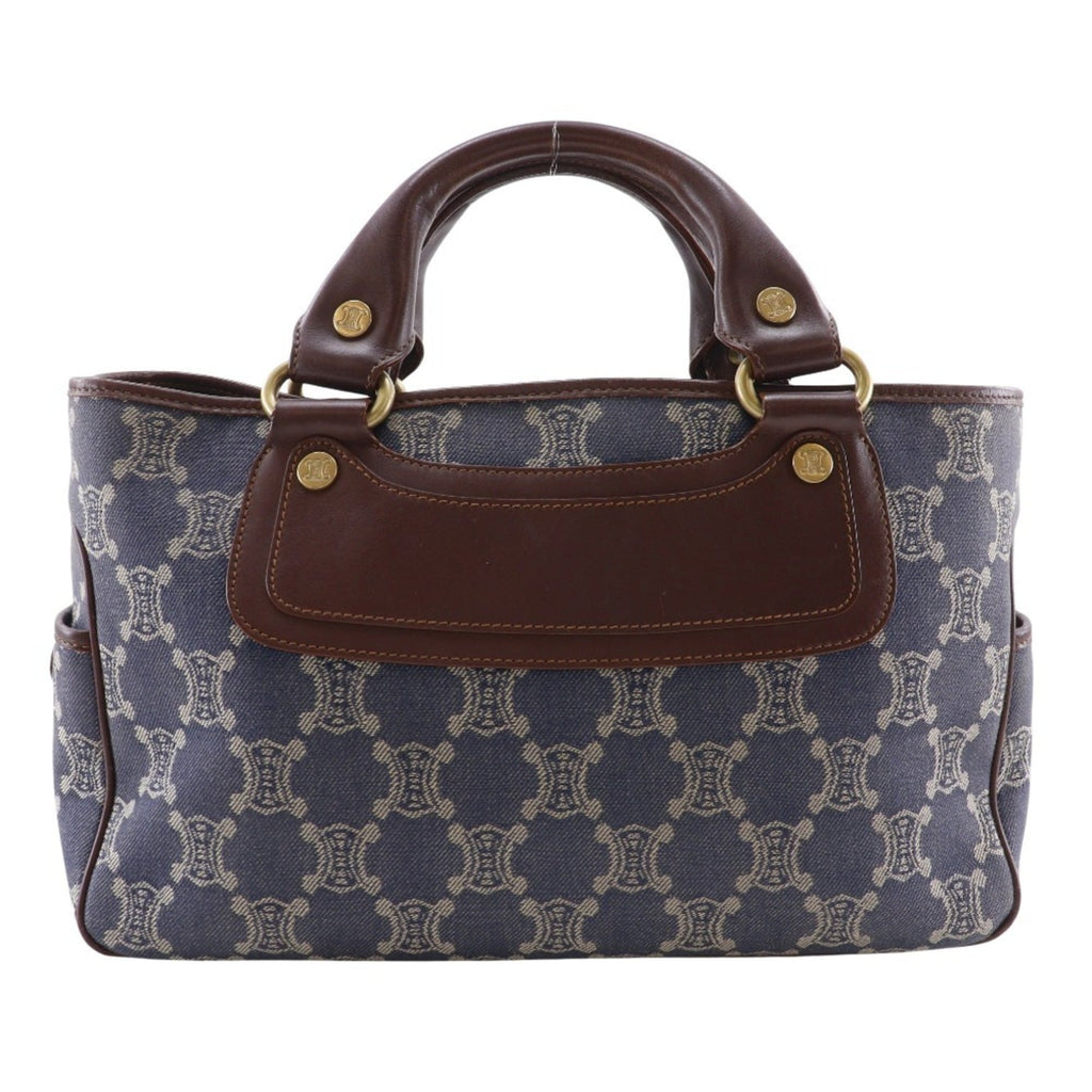 Celine Macadam Blue Brown Denim Handbag (Pre-Owned)