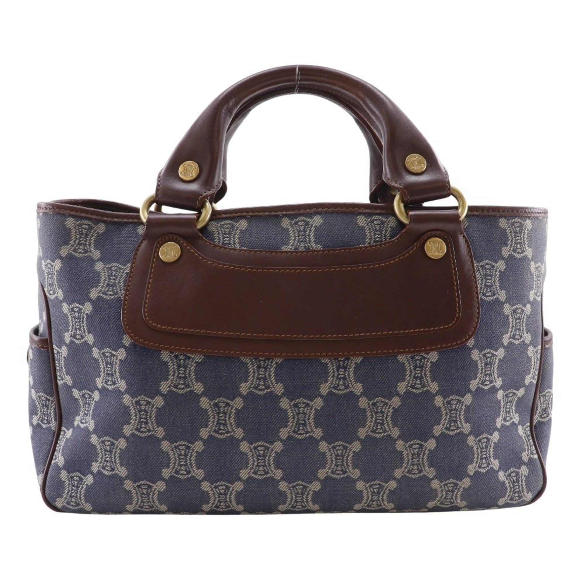 Celine Macadam Blue Brown Denim Handbag (Pre-Owned)