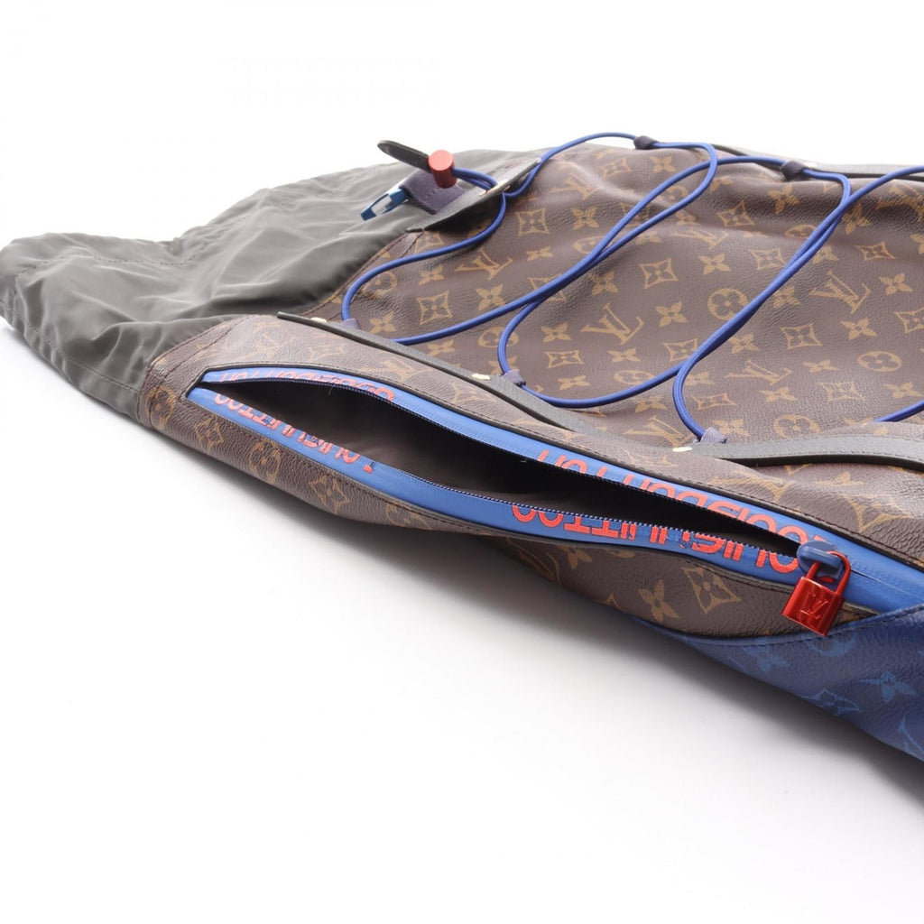 Louis Vuitton Black Blue Brown Monogram Pvc Coated Canvas Leather Backpack (Pre-Owned)