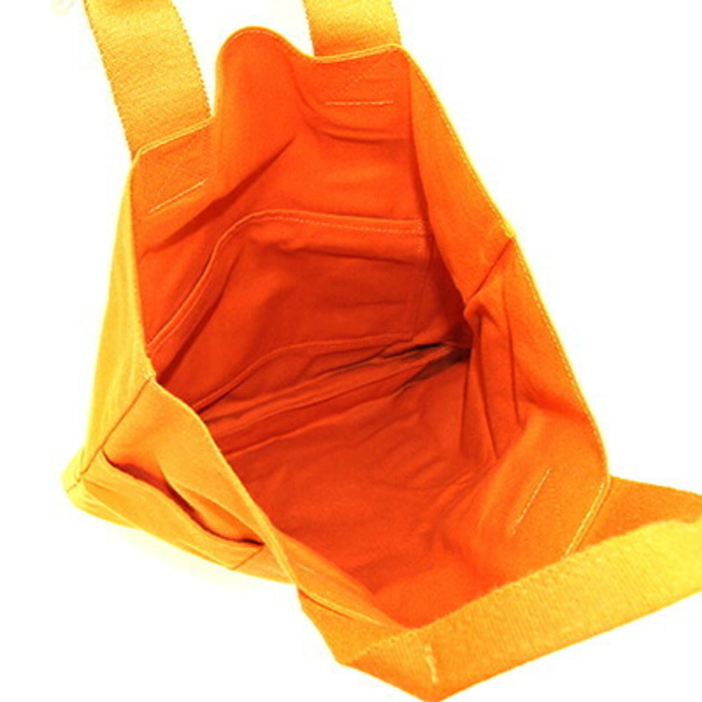 Hermes Orange Cotton Canvas Handbag (Pre-Owned)