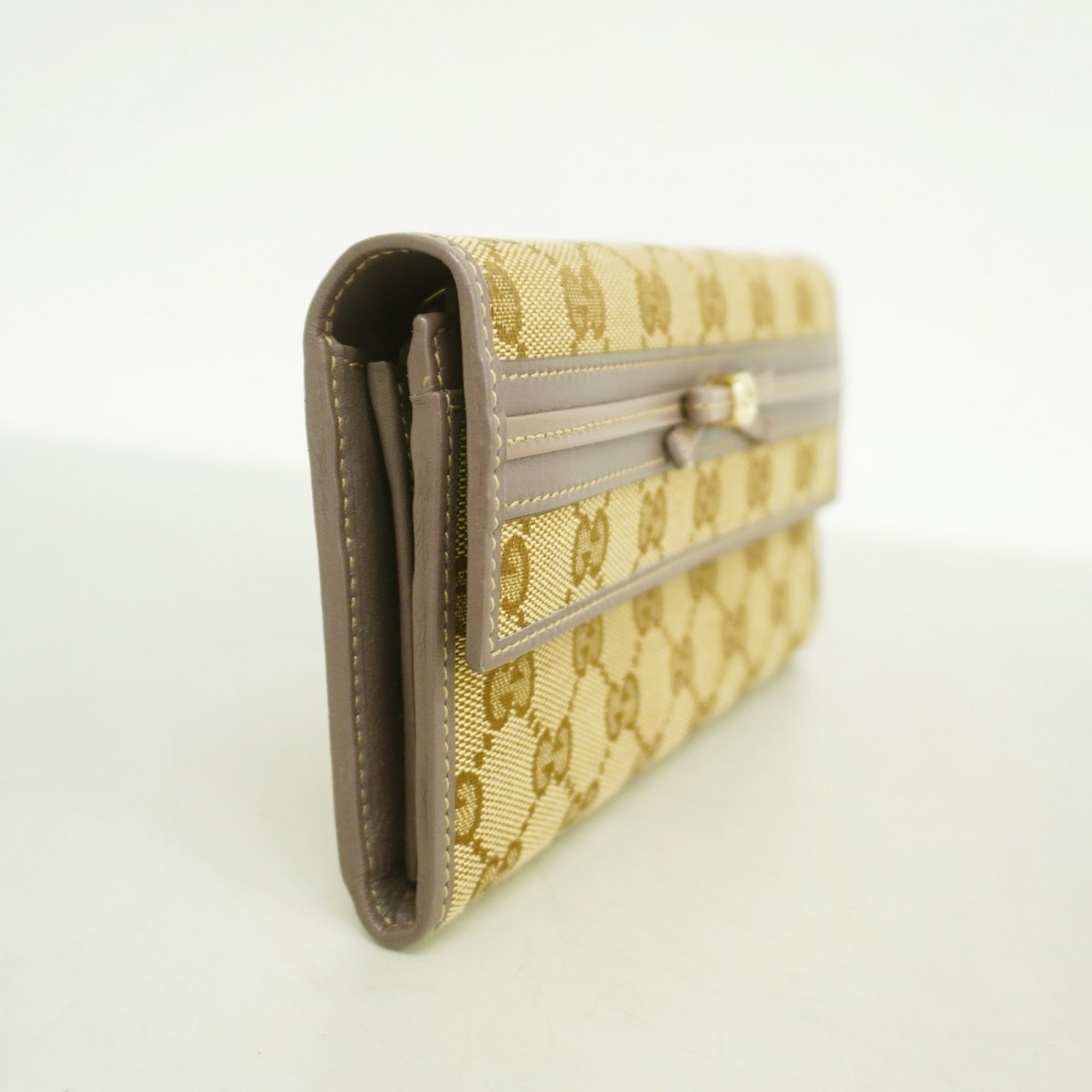 Gucci Brown Canvas Long Wallet (Bi-Fold) (Pre-Owned)