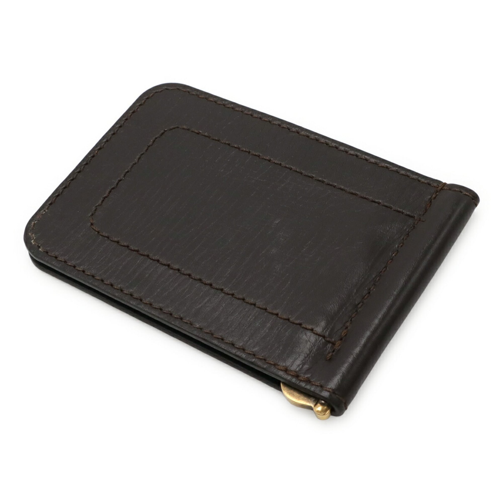 Louis Vuitton Utah Coffee Leather Money Clip (Pre-Owned)