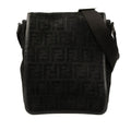 Fendi Black Leather Messenger Bag (Pre-Owned)