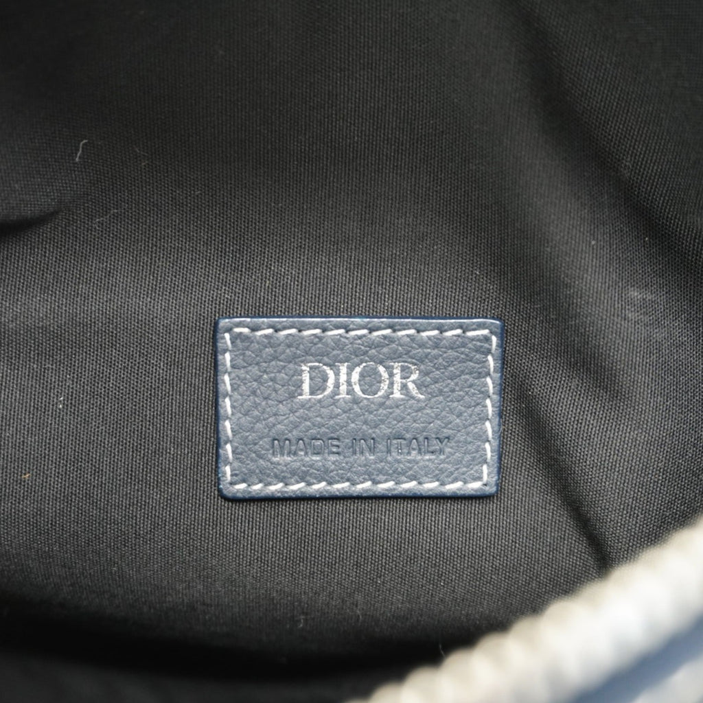 Christian Dior Navy Leather Saddle Bag Shoulder Bag (Pre-Owned)