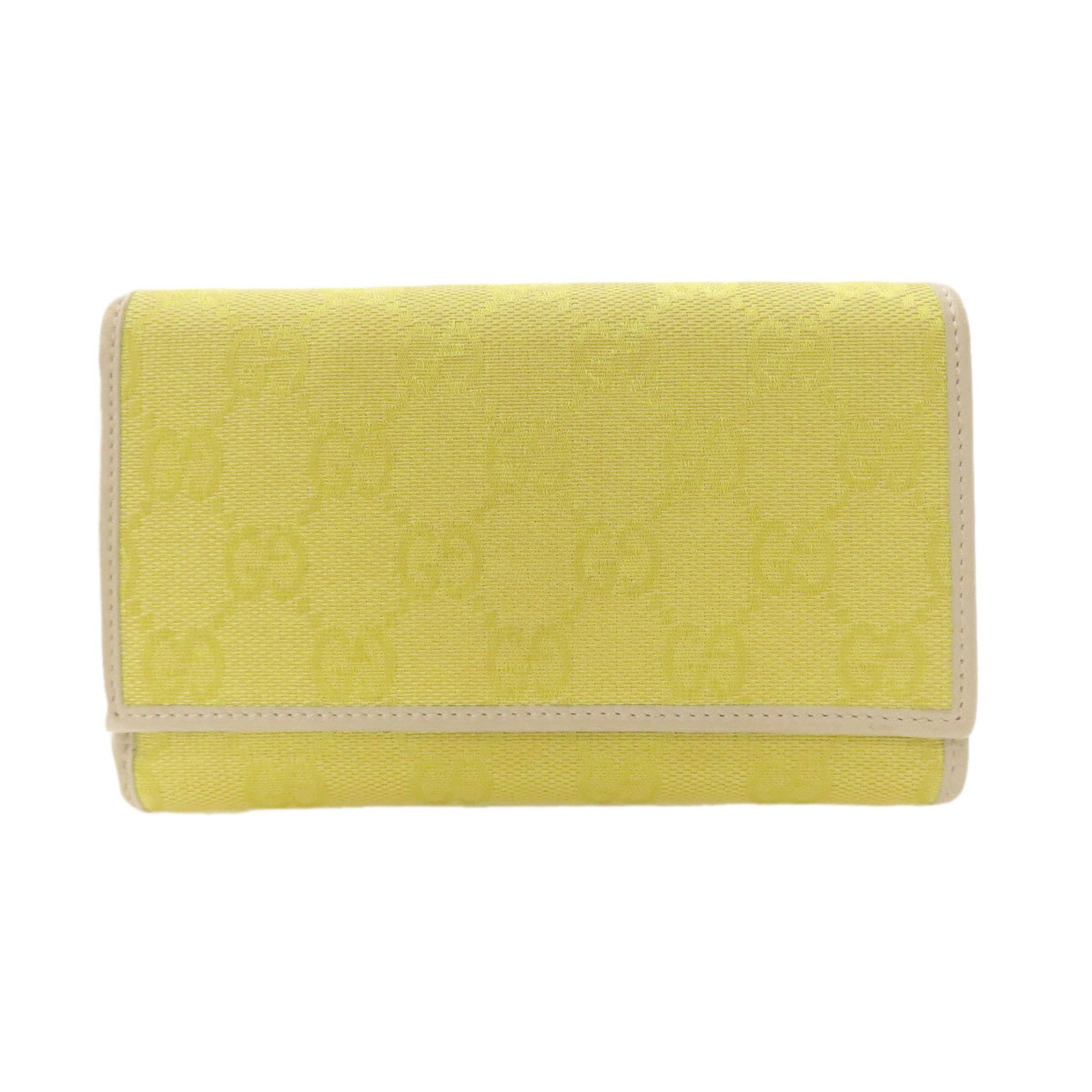 Gucci Yellow Canvas Wallet (Tri-Fold) (Pre-Owned)