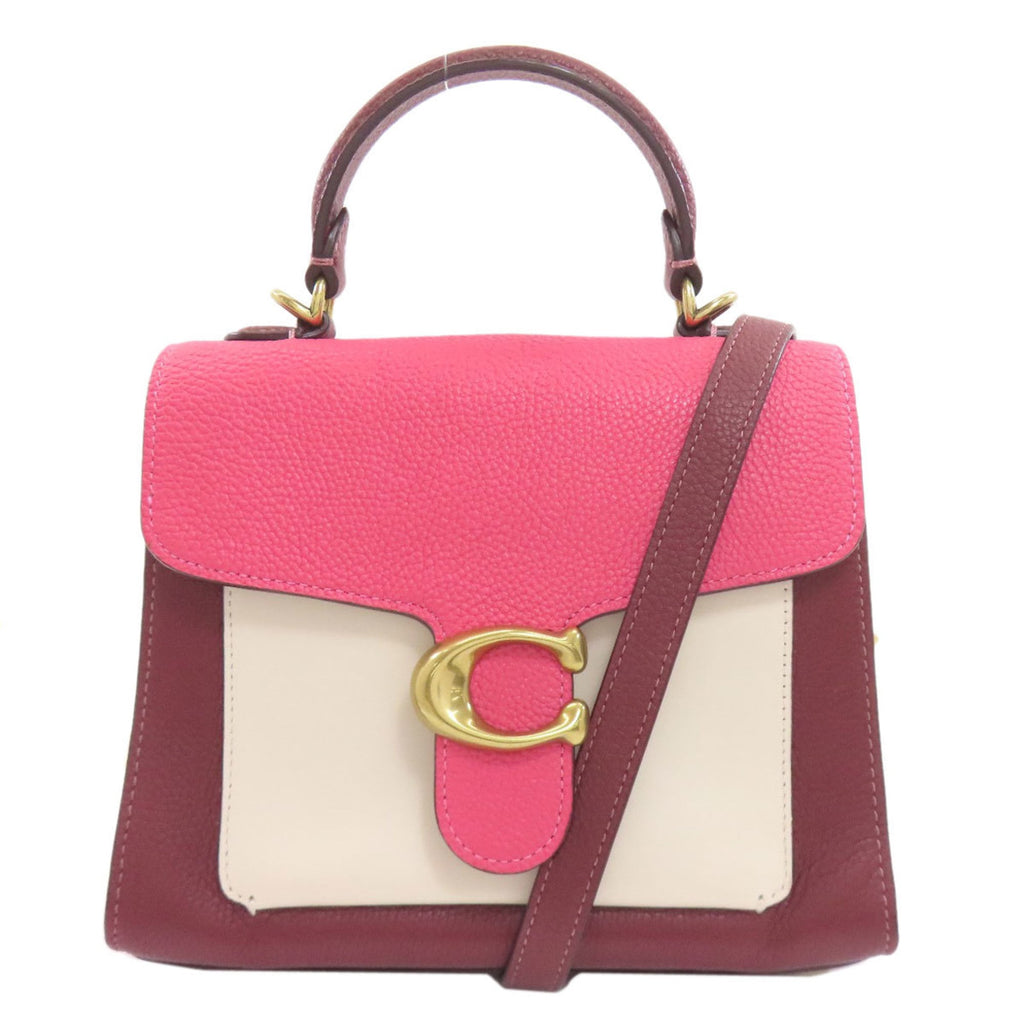 Coach Pink White Leather Handbag (Pre-Owned)