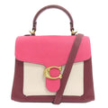 Coach Pink White Leather Handbag (Pre-Owned)