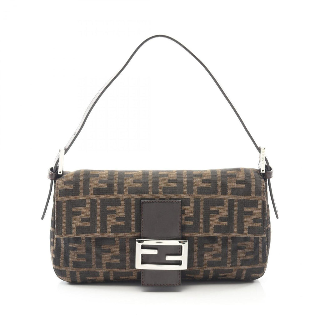 Fendi Brown Canvas Leather Handbag (Pre-Owned)