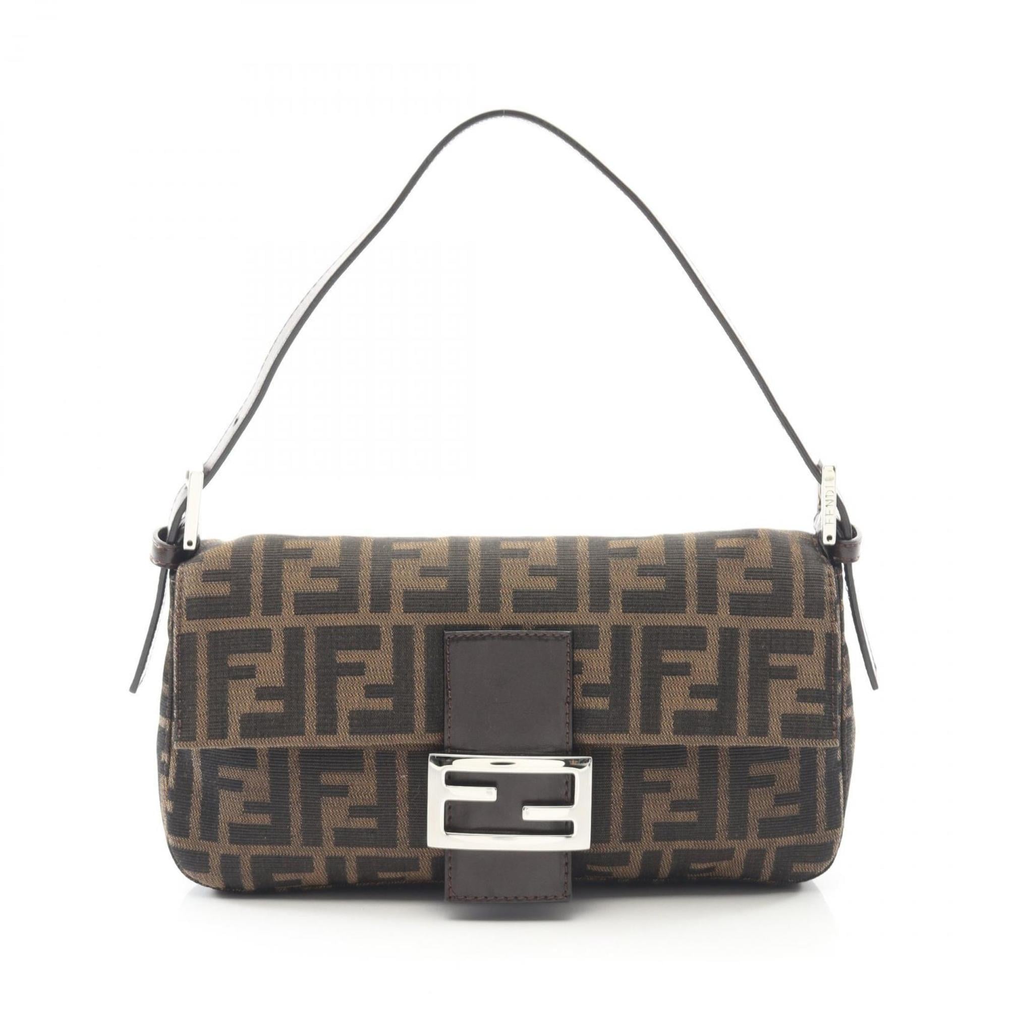 Fendi Brown Canvas Leather Handbag (Pre-Owned)
