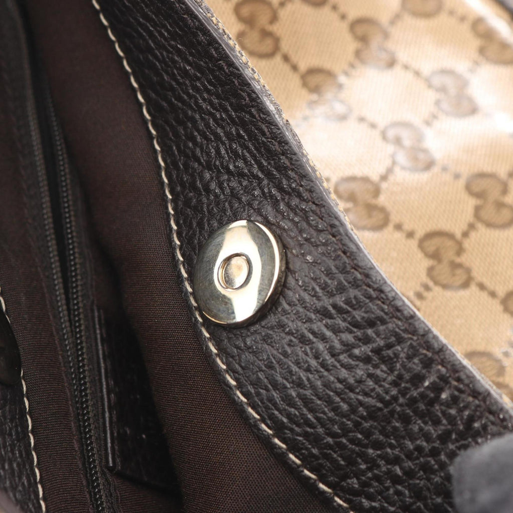Gucci Beige Brown Coated Canvas Pvc Leather Shoulder Bag (Pre-Owned)