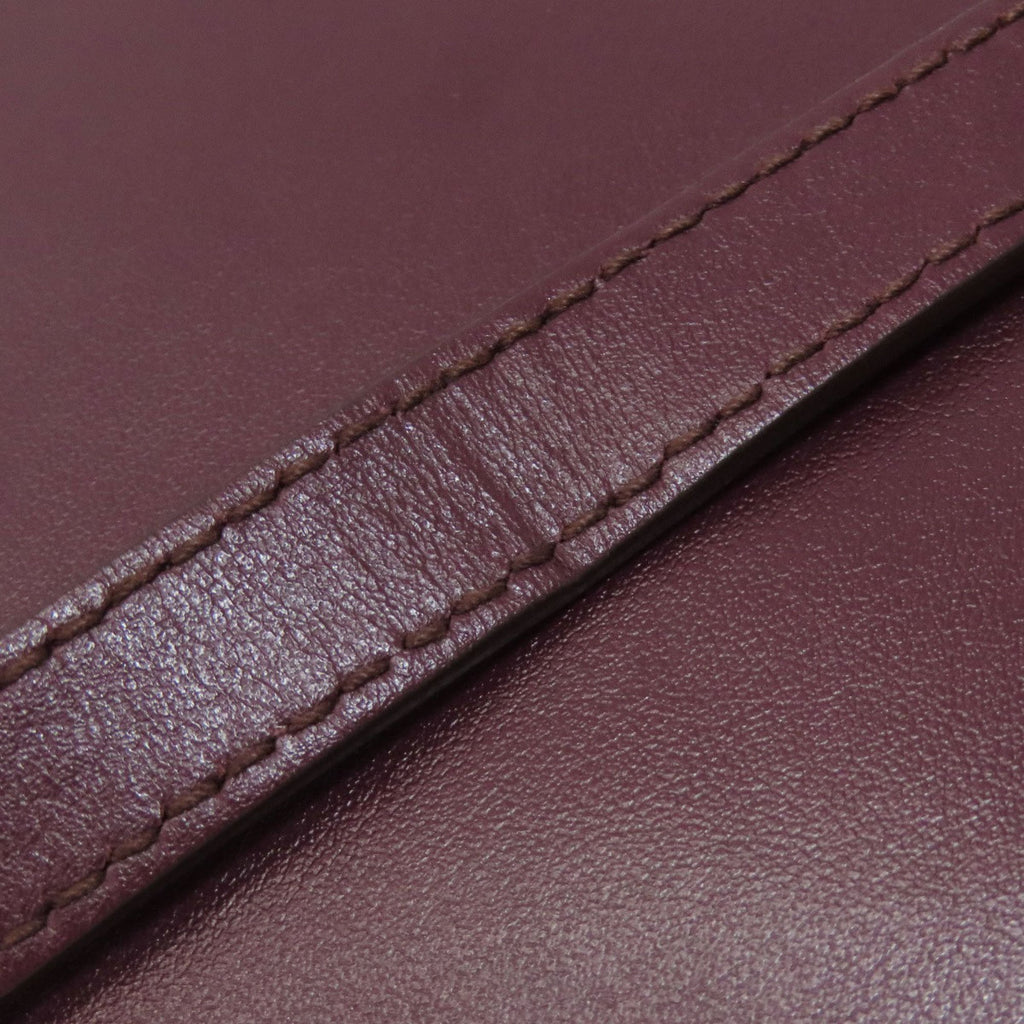 Salvatore Ferragamo Bordeaux Leather Shoulder Bag (Pre-Owned)