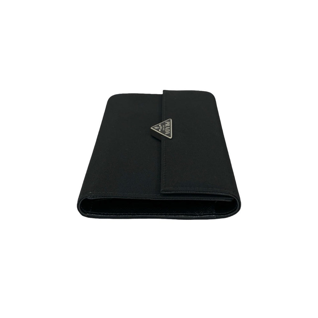 Prada Black Nylon Leather Wallet (Tri-Fold) (Pre-Owned)