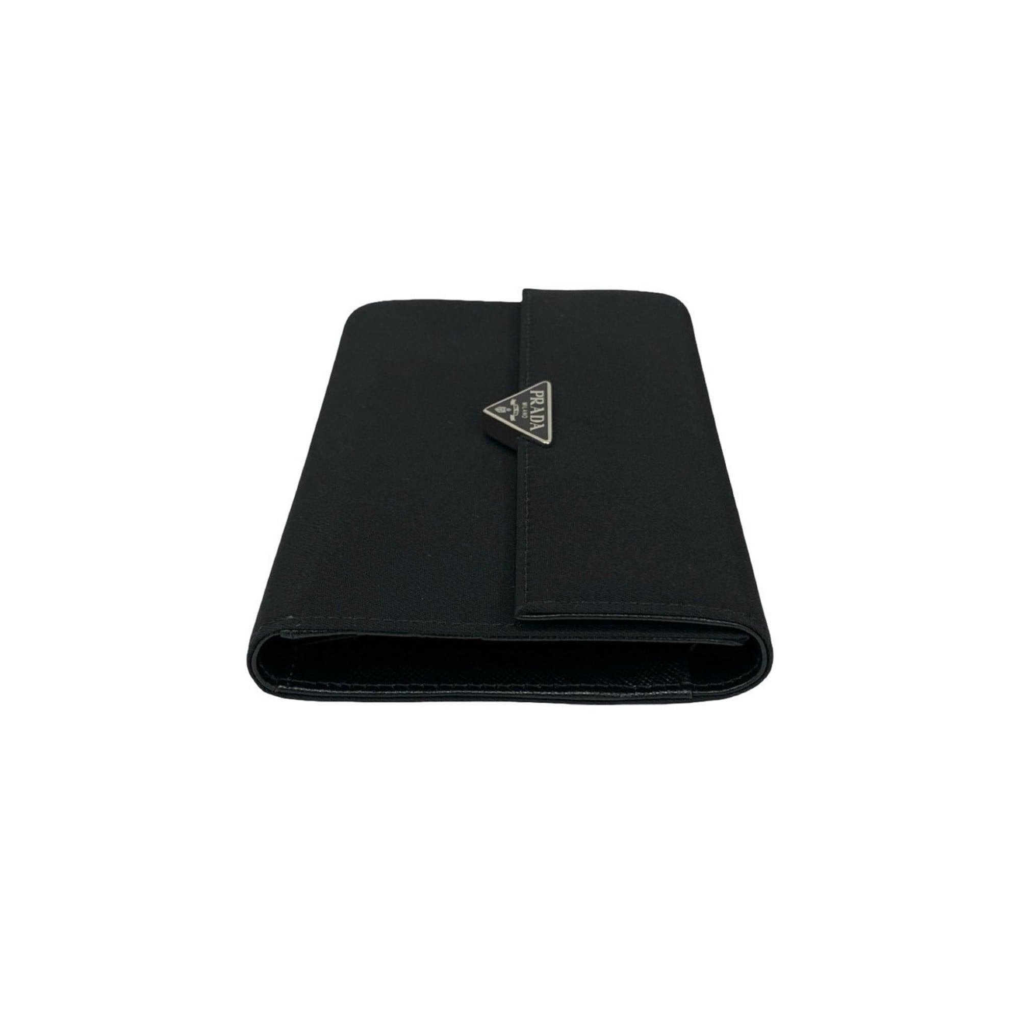 Prada Black Nylon Leather Wallet (Tri-Fold) (Pre-Owned)