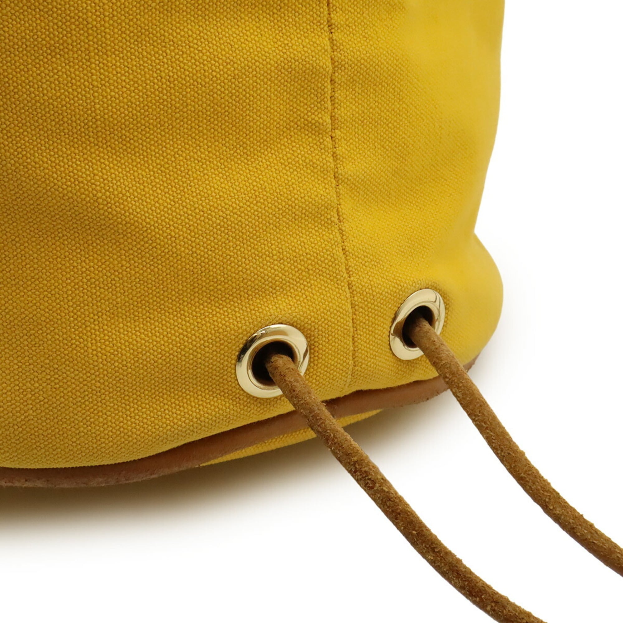Hermes Yellow Canvas Leather Shoulder Bag (Pre-Owned)