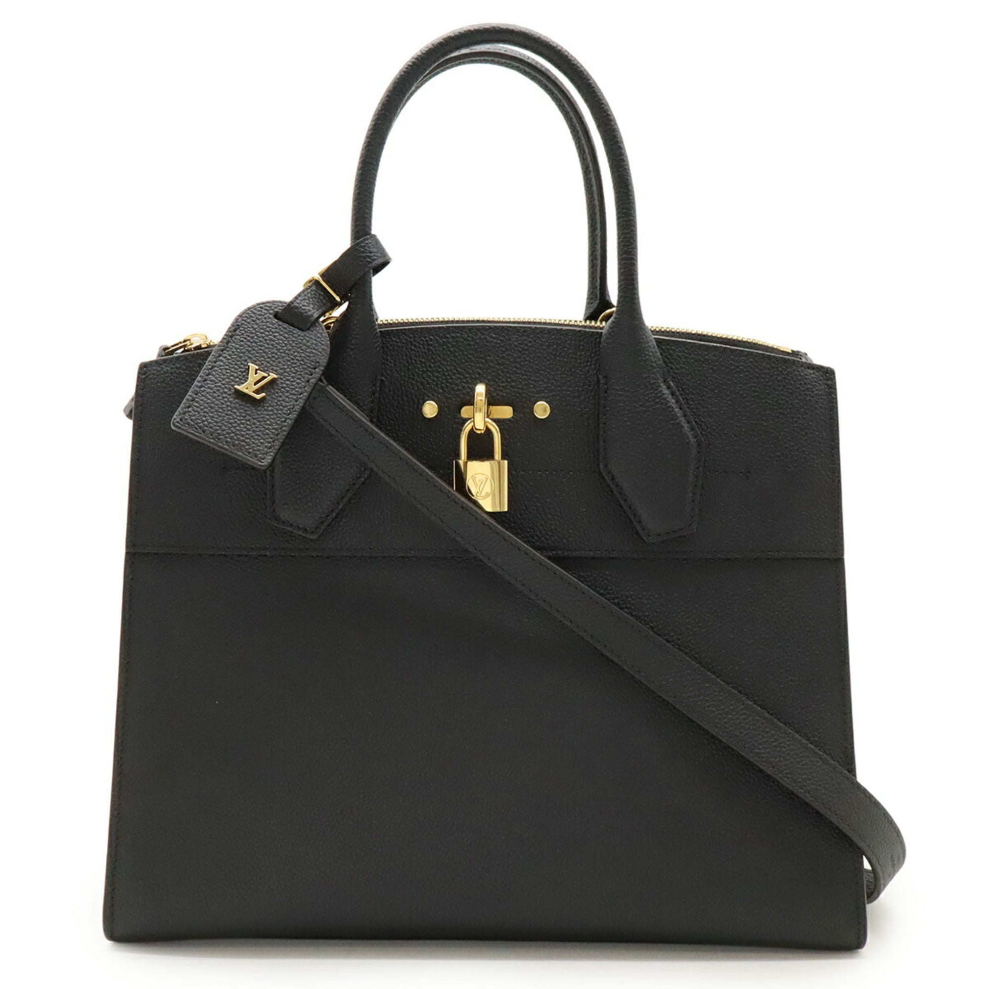 Louis Vuitton Black Noir Leather Handbag Shoulder Bag (Pre-Owned)