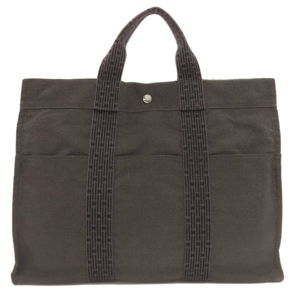 Hermes Gray Canvas Handbag (Pre-Owned)