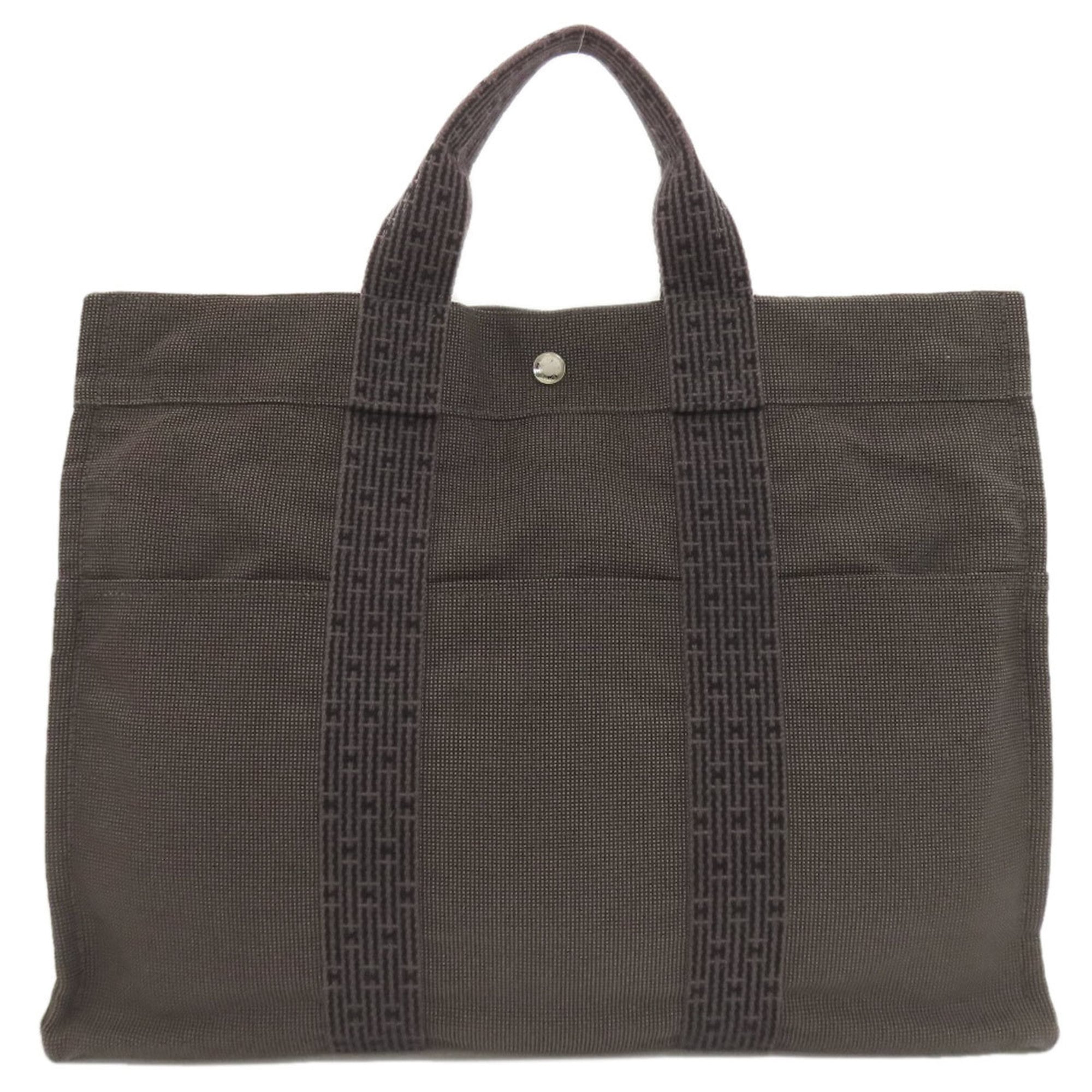 Hermes Gray Canvas Handbag (Pre-Owned)