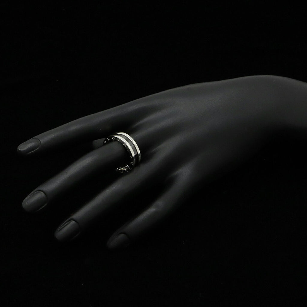 Bvlgari B.Zero1 Silver Black Ceramic Silver 925 Band Ring (Pre-Owned)