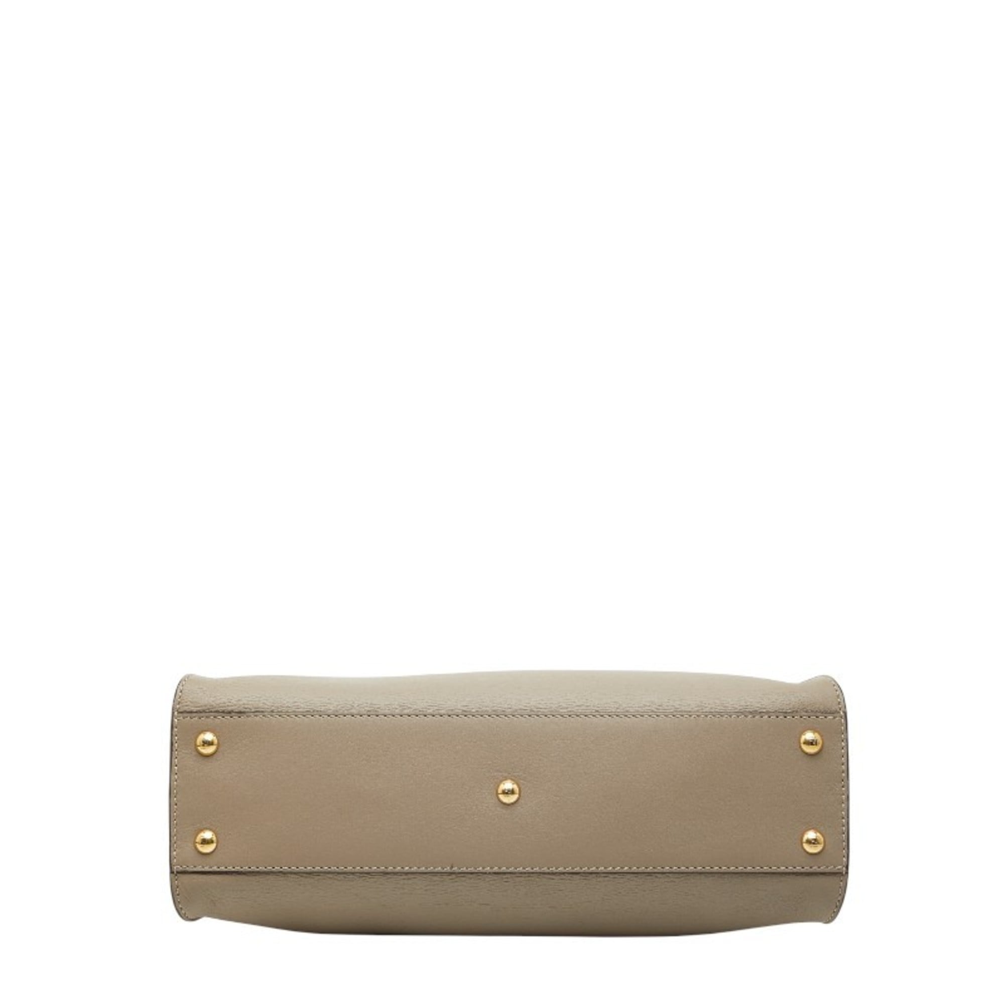 Fendi Grayish Leather Handbag Shoulder Bag (Pre-Owned)