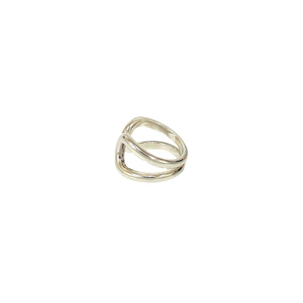 Hermes Silver Silver 925 Band Ring (Pre-Owned)