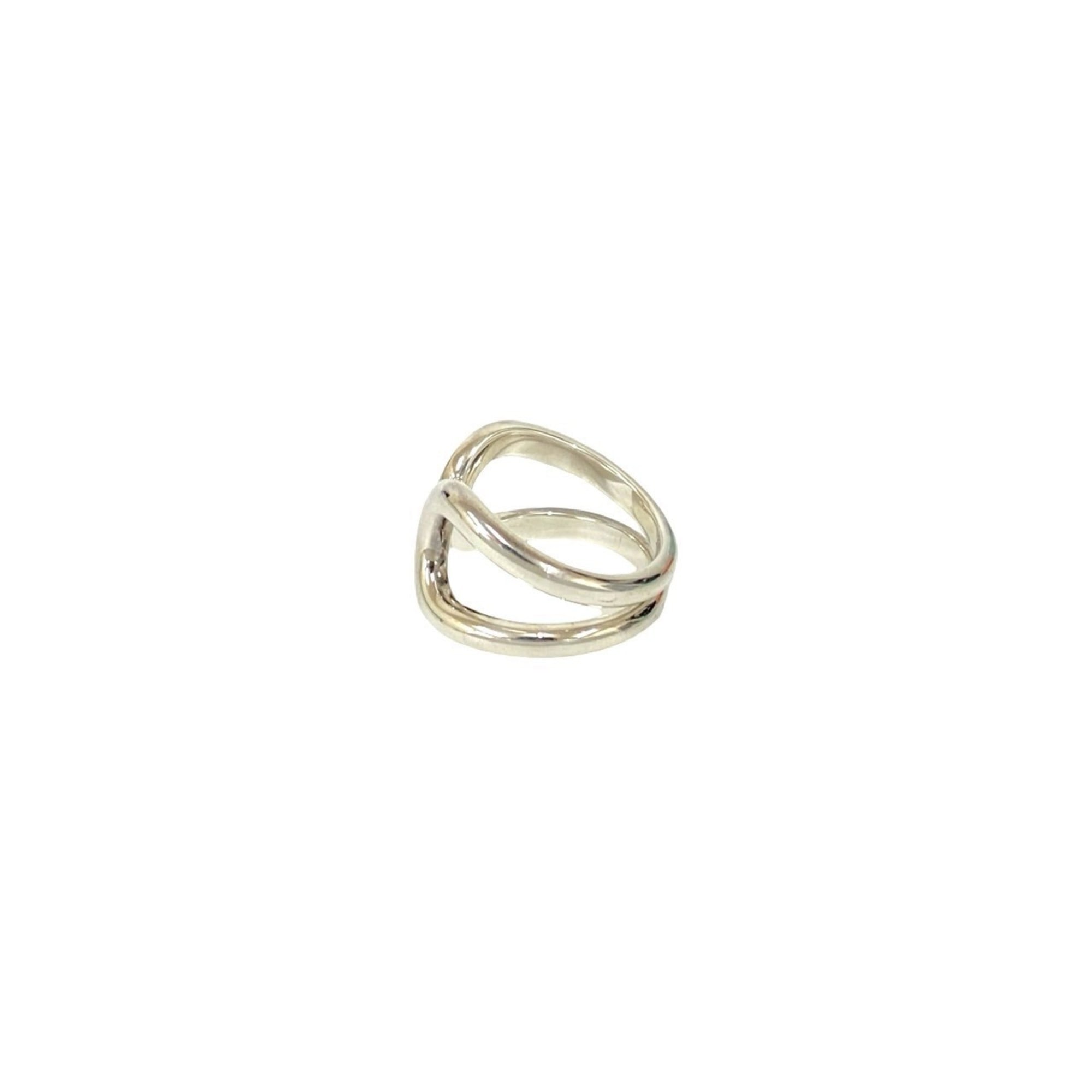 Hermes Silver Silver 925 Band Ring (Pre-Owned)