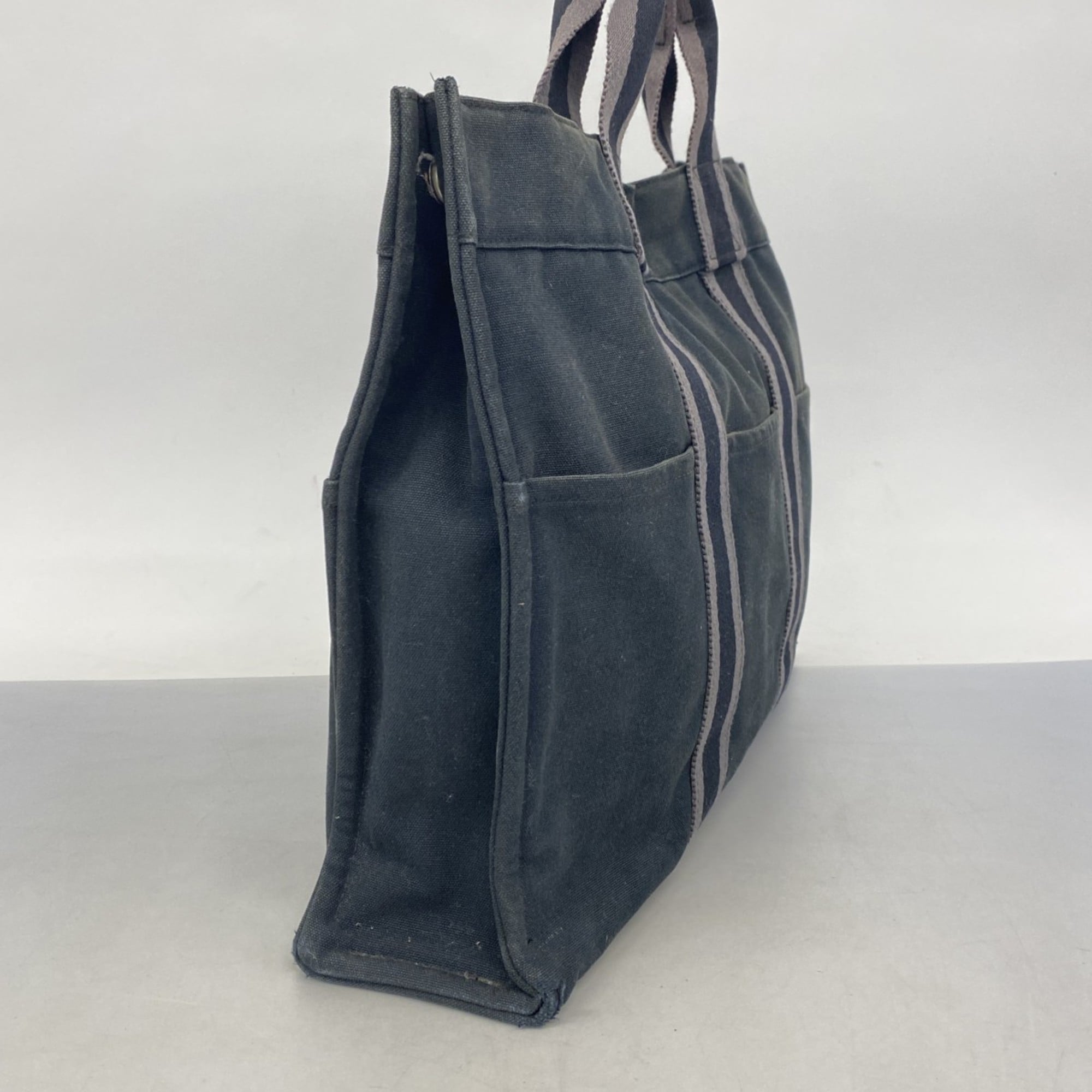 Hermes Black Canvas Tote Bag (Pre-Owned)
