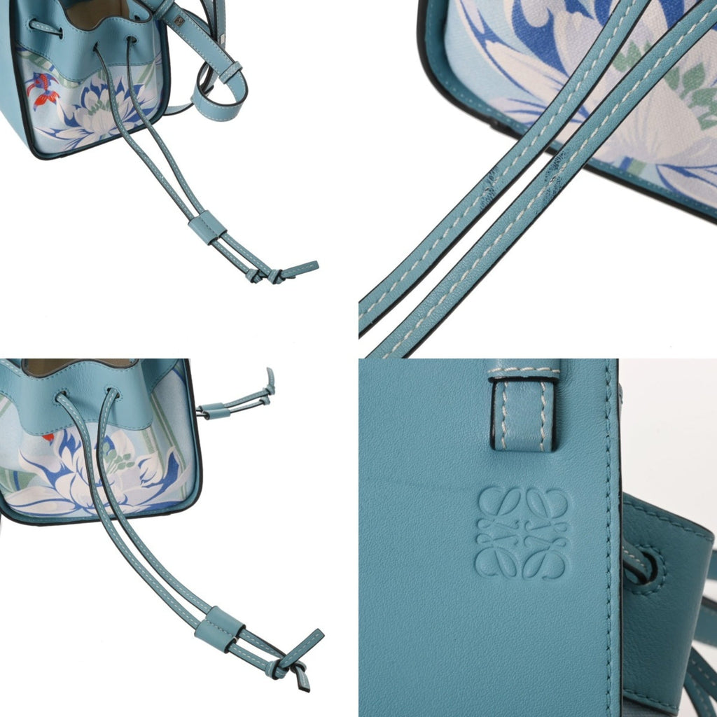Loewe Blue Leather Canvas Shoulder Bag (Pre-Owned)