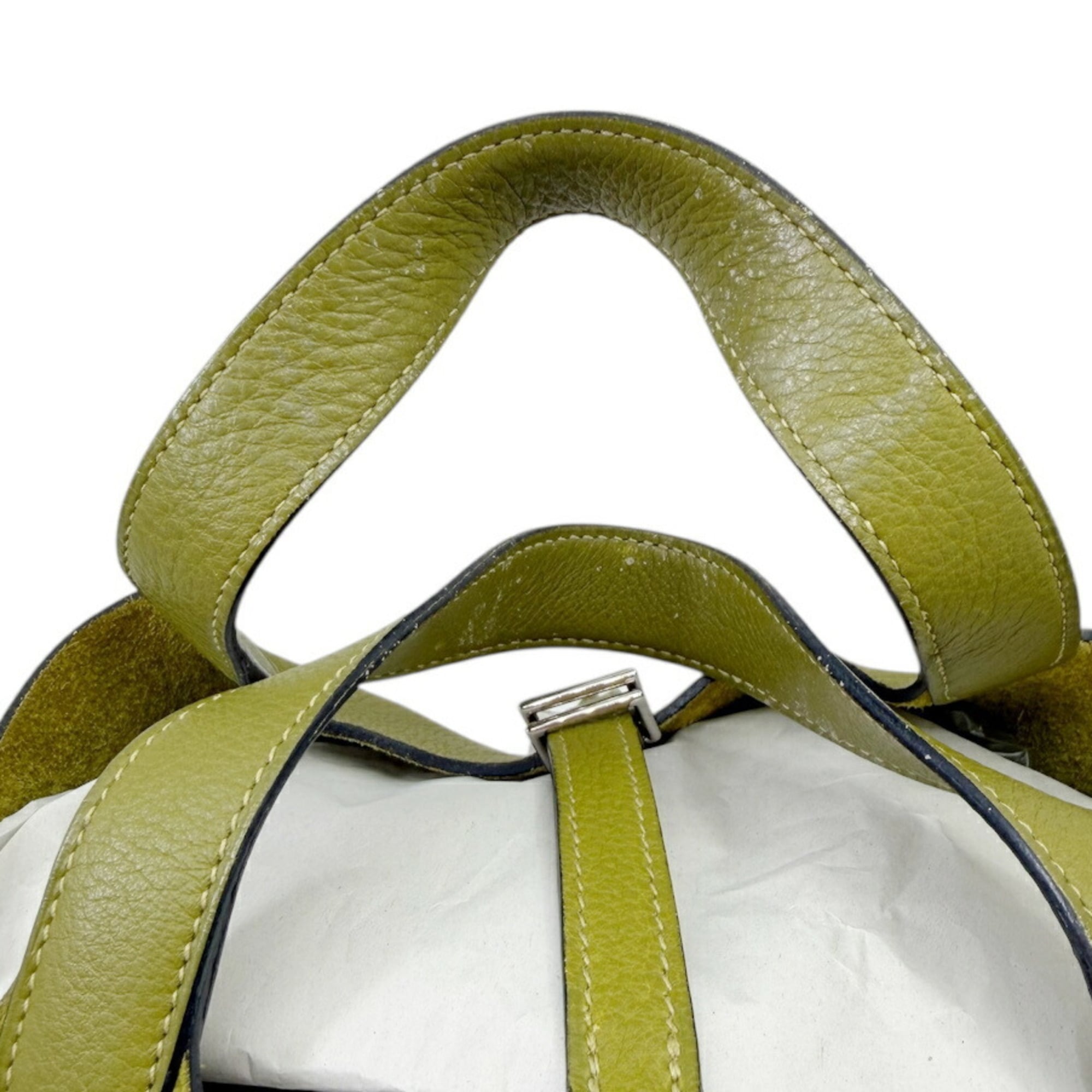 Hermes Anis Green Taurillon Clemence Leather Handbag (Pre-Owned)