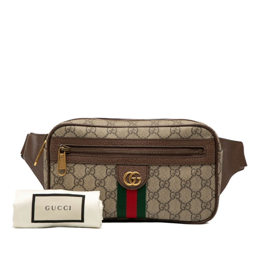 Gucci Beige Brown Pvc Leather Sling Bag (Pre-Owned)