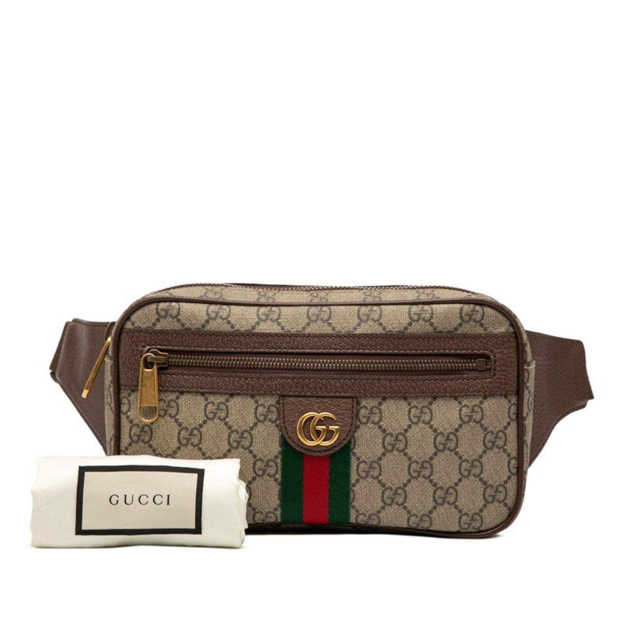Gucci Beige Brown Pvc Leather Sling Bag (Pre-Owned)