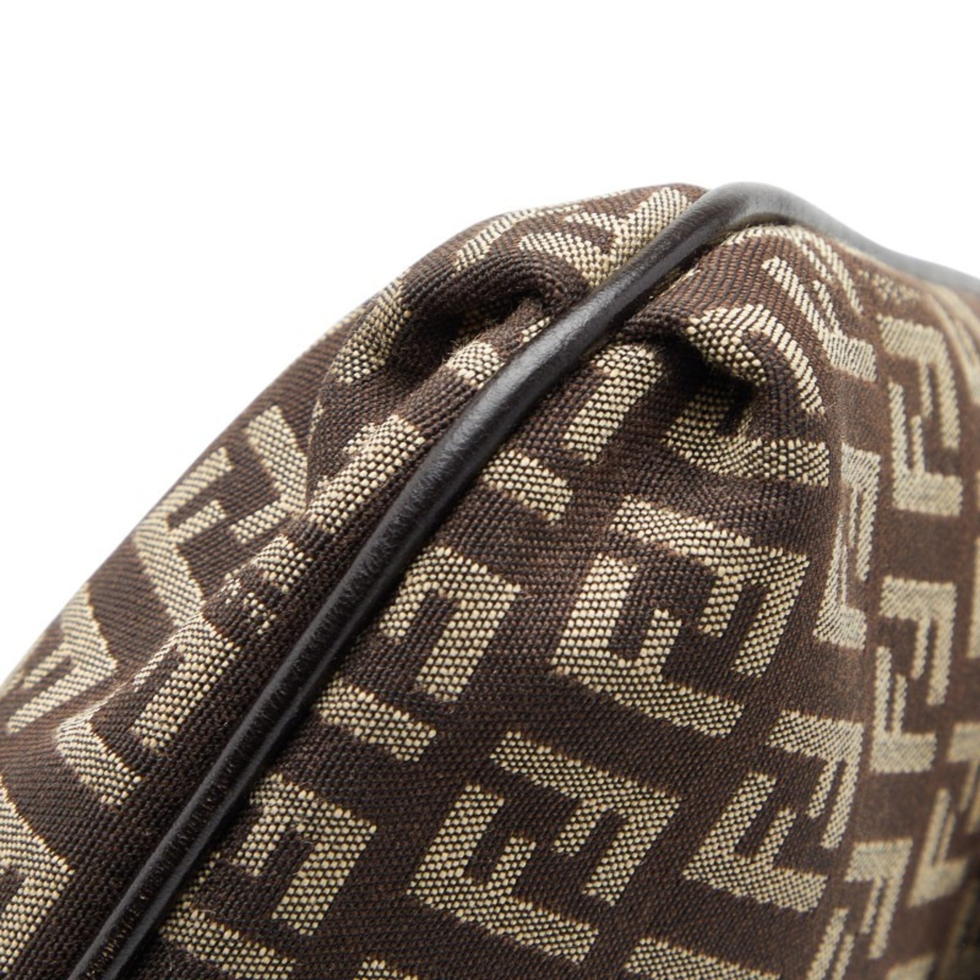 Fendi Brown Canvas Leather Shoulder Bag (Pre-Owned)