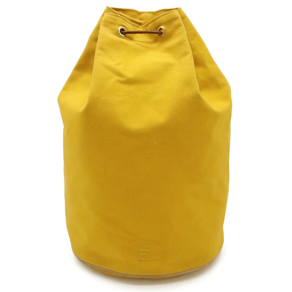 Hermes Mustard Canvas Leather Shoulder Bag (Pre-Owned)