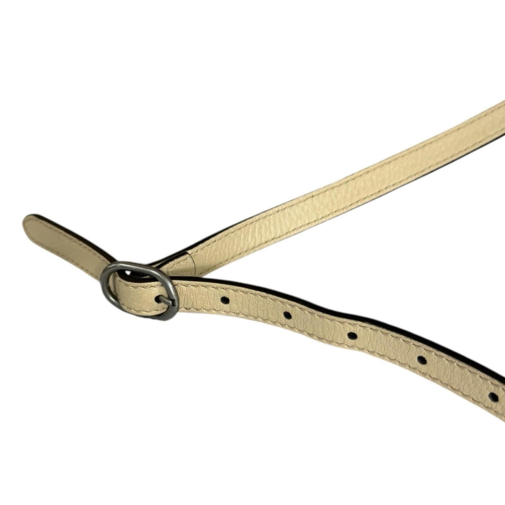 Gucci Beige Blue Nylon Leather Shoulder Bag (Pre-Owned)