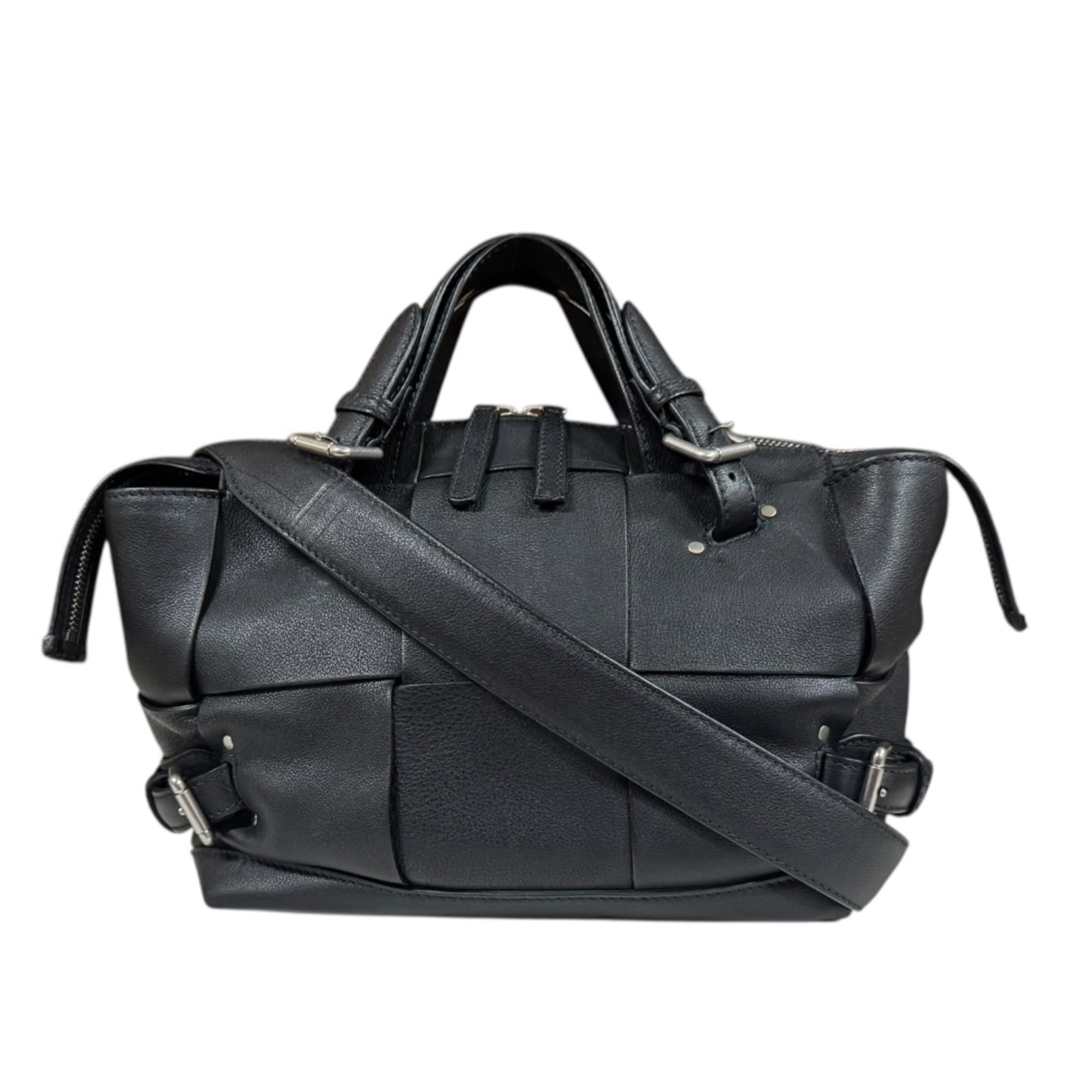 Bottega Veneta Intrecciato Black Intrecciato Shoulder Bag (Pre-Owned)