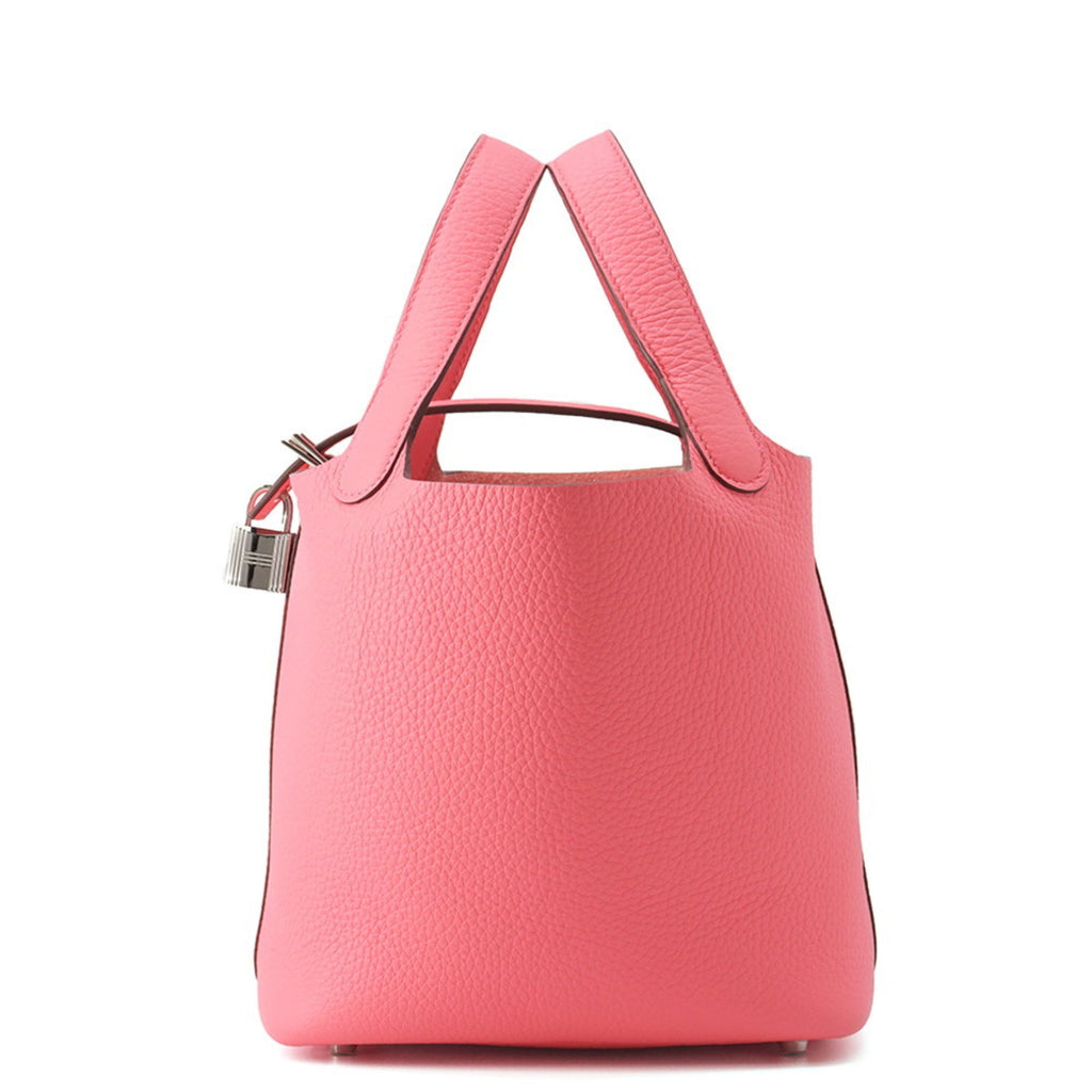 Hermes Picotin Rose Azalee Taurillon Clemence Leather Handbag (Pre-Owned)