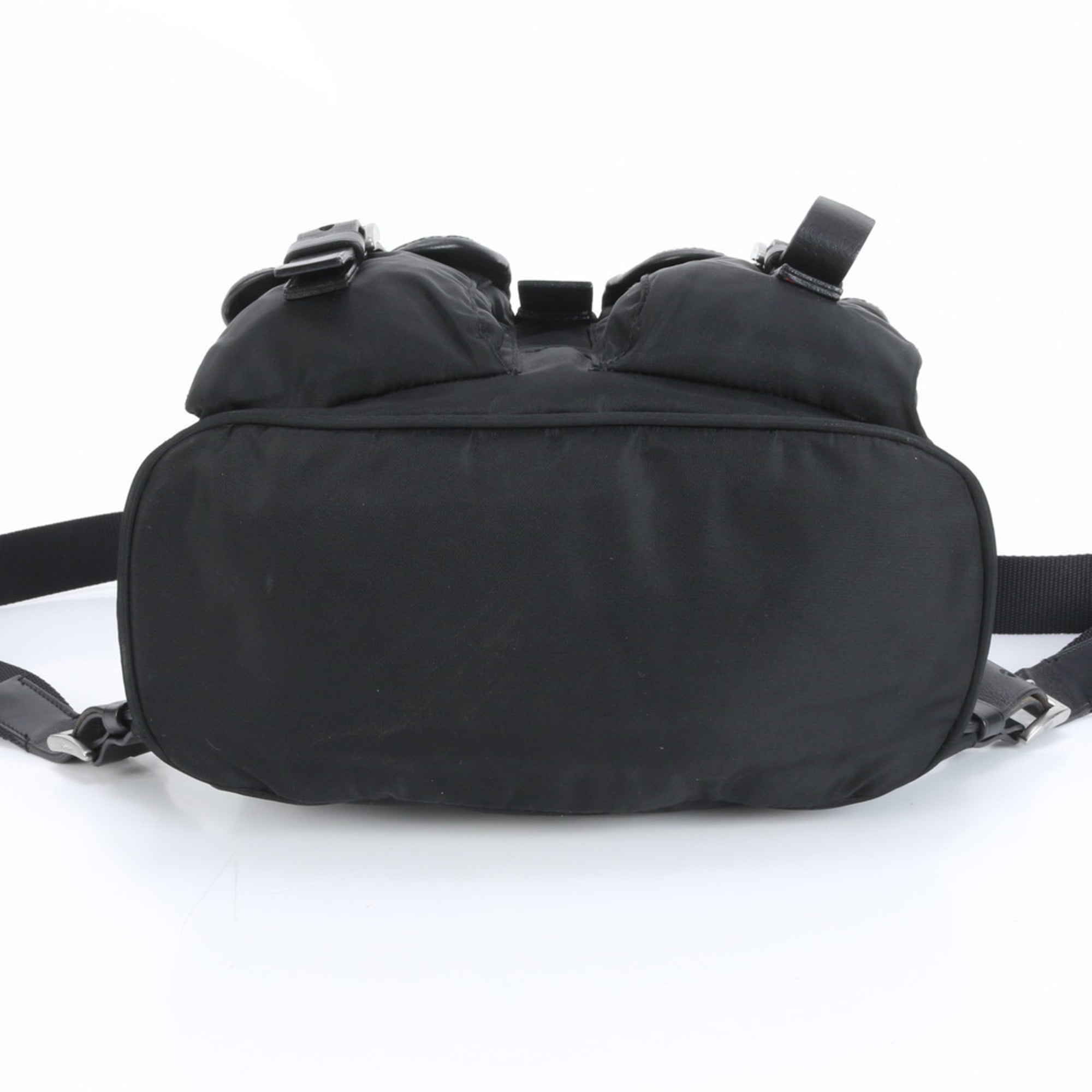 Prada Black Leather Nylon Backpack (Pre-Owned)
