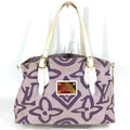 Louis Vuitton Lilac Purple White Canvas Leather Shoulder Bag Tote Bag (Pre-Owned)