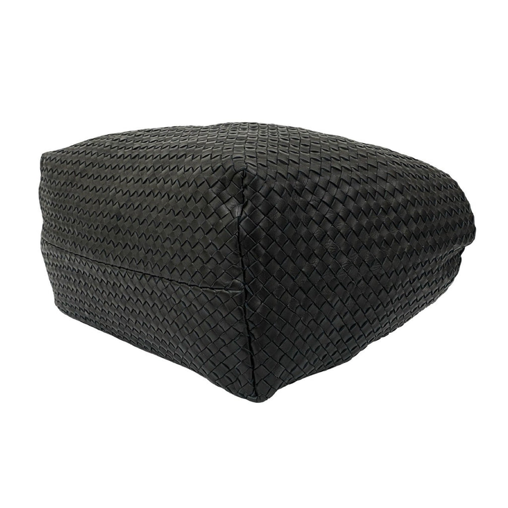 Bottega Veneta Black Leather Handbag Pouch Tote Bag (Pre-Owned)