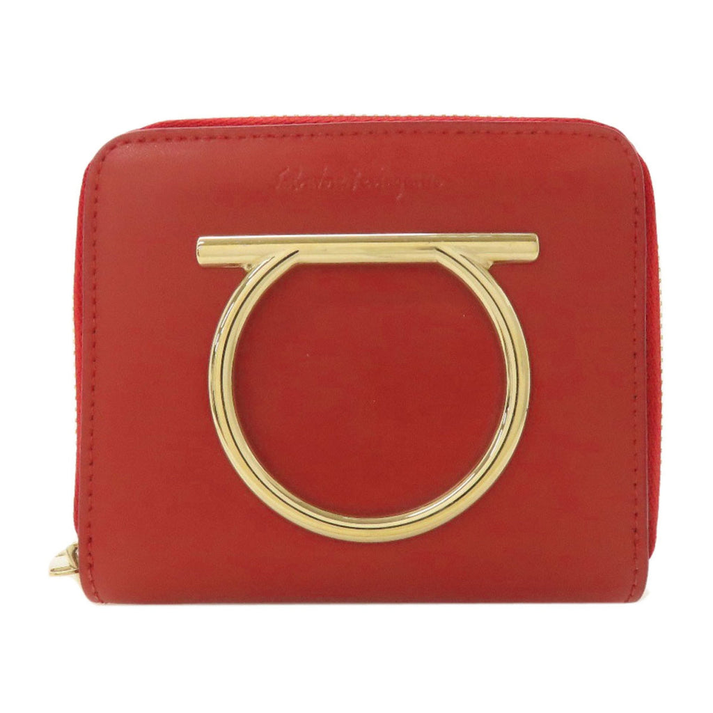 Salvatore Ferragamo Red Color Leather Wallet (Bi-Fold) (Pre-Owned)