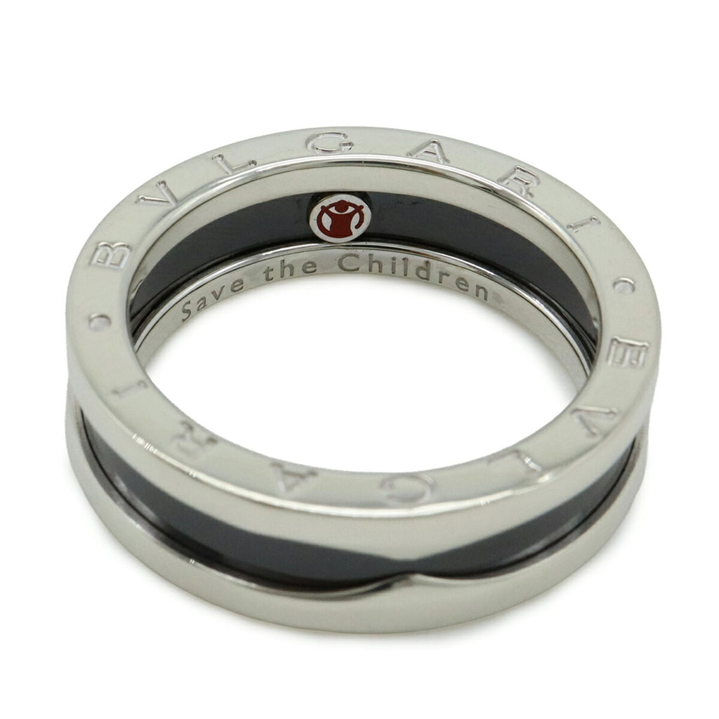 Bvlgari B.Zero1 Silver Black Ceramic Silver 925 Band Ring (Pre-Owned)