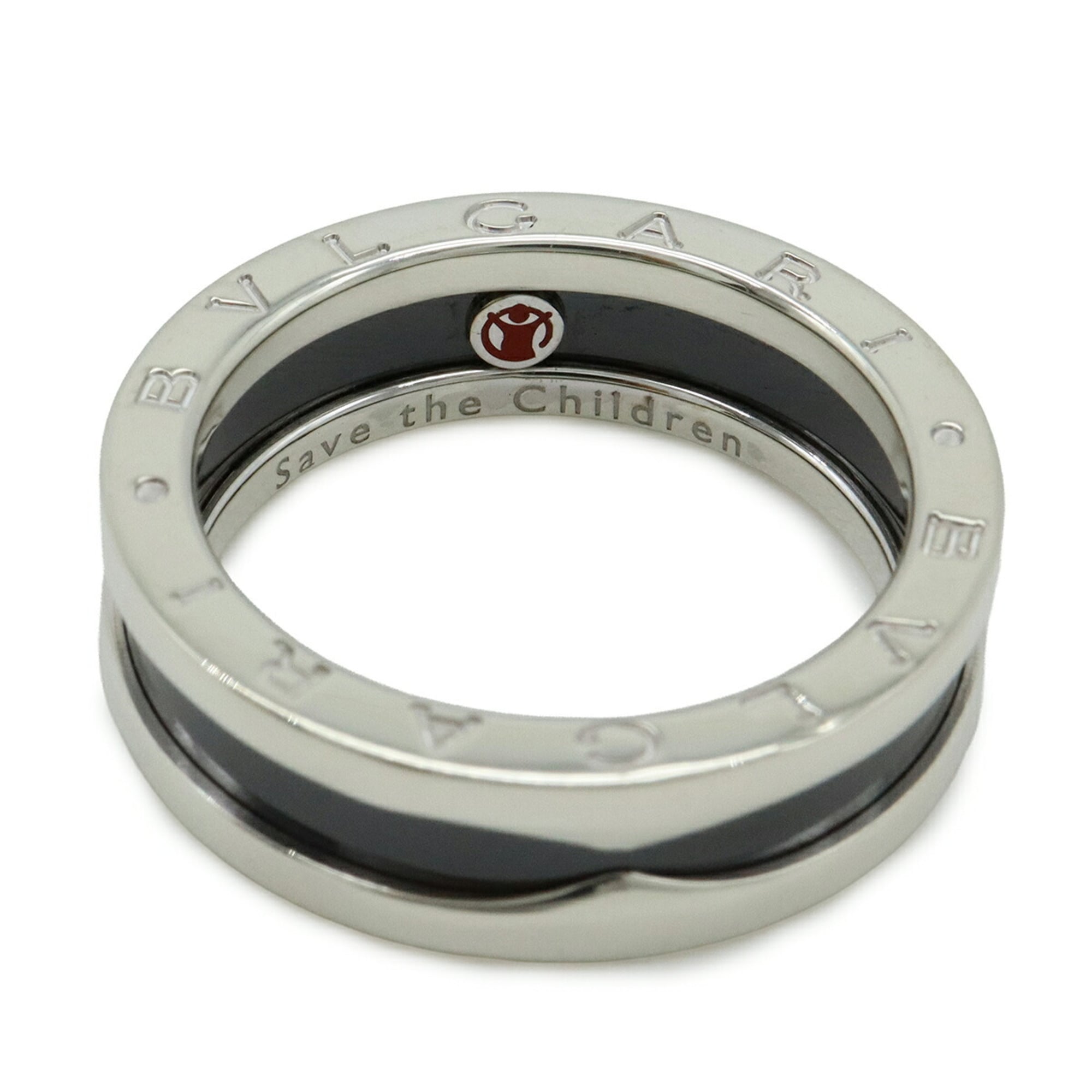 Bvlgari B.Zero1 Silver Black Ceramic Silver 925 Band Ring (Pre-Owned)