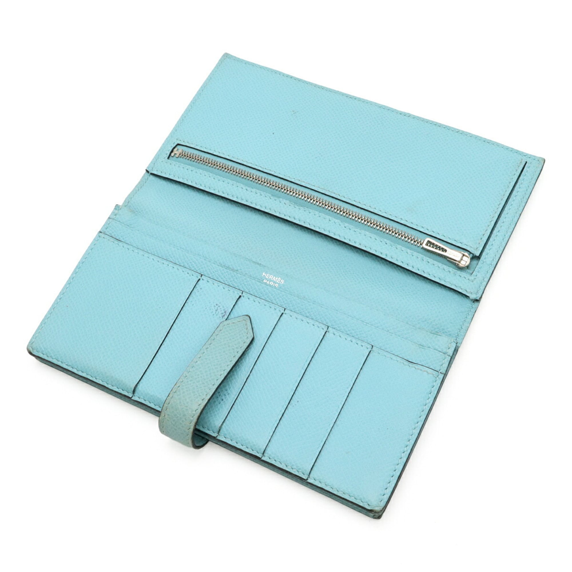 Hermes Blue Atoll Epsom Leather Long Wallet (Bi-Fold) (Pre-Owned)