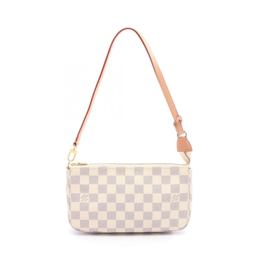 Louis Vuitton Damier Azur White Coated Canvas Leather Handbag (Pre-Owned)